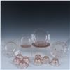 Image 10 : 19pc Depression Era Pink Glass Teacups, Saucers, and Plates