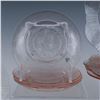 Image 11 : 19pc Depression Era Pink Glass Teacups, Saucers, and Plates