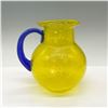 Image 2 : Textured Glass Pitcher, Bright Yellow and Cobalt