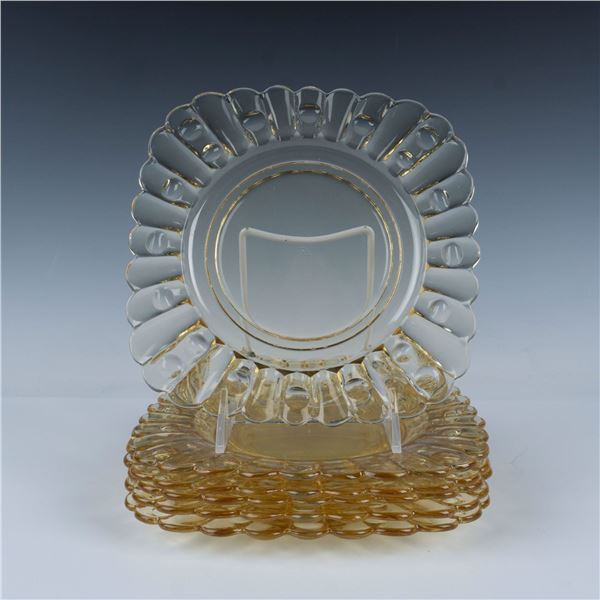 6pc Heisey Old Sandwich Sahara Yellow Plates