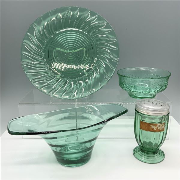 4pc Jeannette, Duncan & Miller, and Assorted Tableware