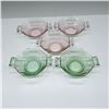 Image 2 : 5pc Heisey Glass Colored Open Salt Cellars