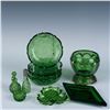 Image 1 : 10pc Vintage Green Glass Tableware