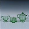Image 4 : 25pc Vintage Green Glass Tableware