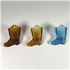 Image 3 : 3pc Vintage Colored Glass Boot Wall Pockets