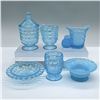 Image 1 : 6pc Vintage Blue Glass Tableware