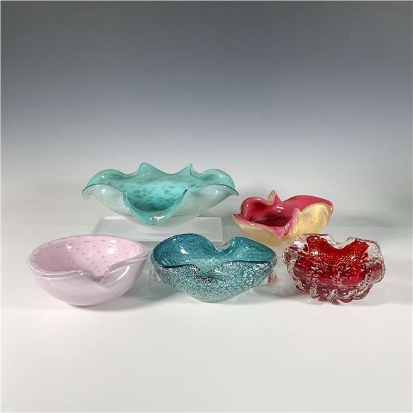 5pc Mid Century Modern Art Glass Decorative Bowls