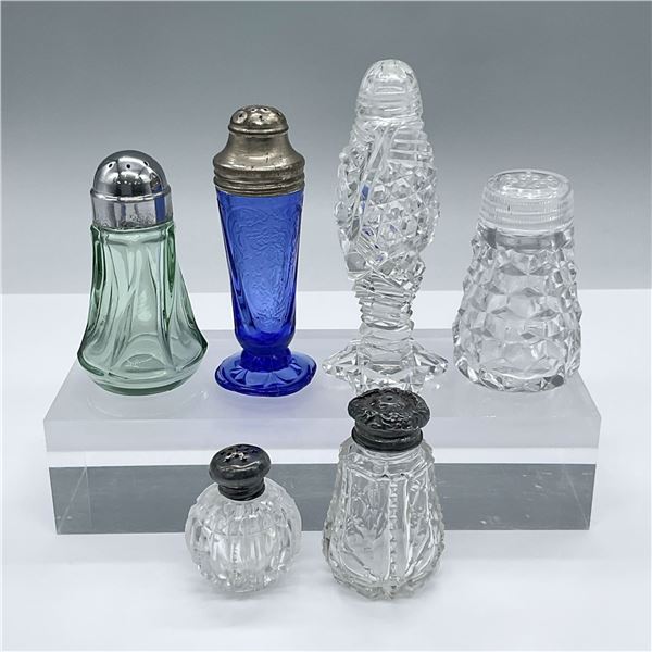 6pc Vintage Glass Salt Shakers