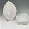 Image 1 : 2pc Fostoria Jenny Lind Milk Glass Handkerchief Box and Tray