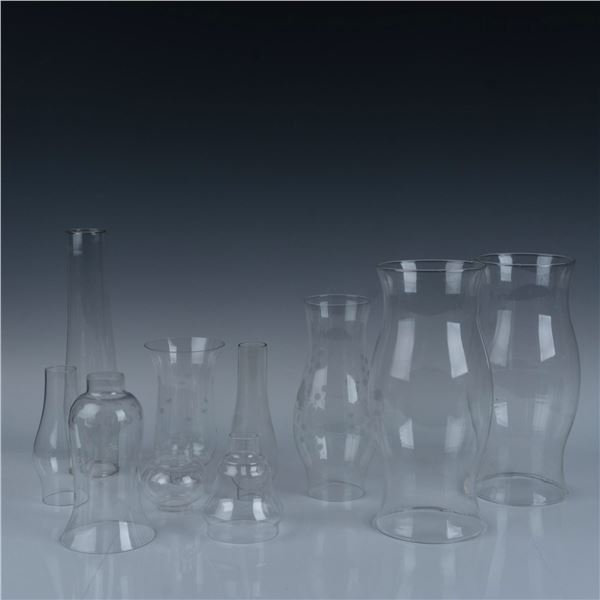 10pc Vintage Oil Lamp Chimneys