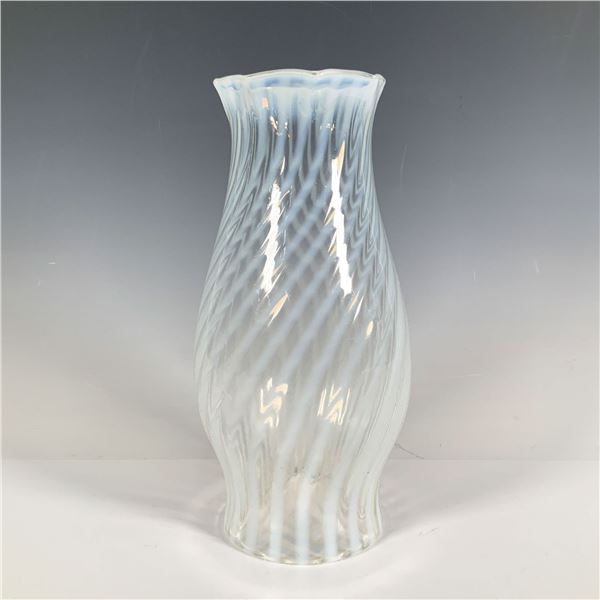 Fenton Art Glass White Spiral Hurricane Lamp Shade