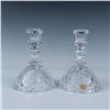 Image 1 : 2pc Bohemia Hand Cut Lead Crystal Candlestick Holders