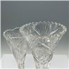 Image 4 : 2pc Art Glass Trumpet Vases with Geometric Patterns
