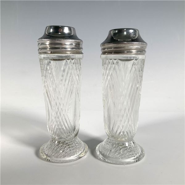 2pc Hazel Atlas Starlight Salt and Pepper Shakers