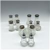 Image 1 : 13pc Silverplated & Chrome Glass Salt & Pepper Shakers