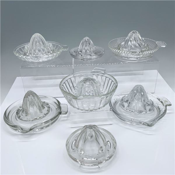 7pc Assortment Clear Glass Citrus Juicer Reamers