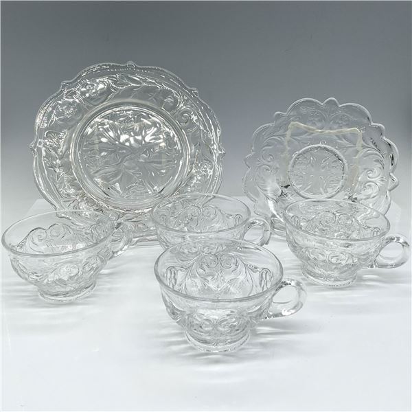 6pc McKee Rock Crystal Clear Plates & Cups