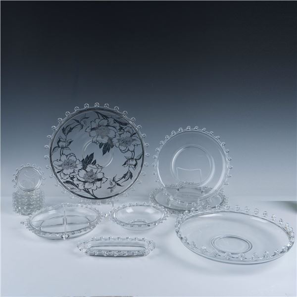 15pc Heisey Glass Lariat Tableware - Plates, Platter, Bowls