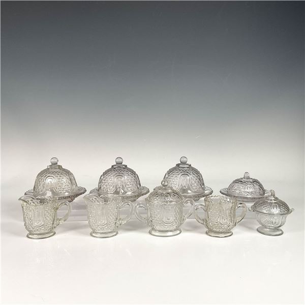 9pc Glass Fish Scale Pattern Tableware