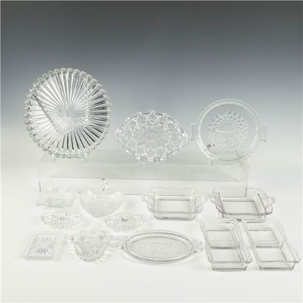 14pc Vintage Mixed Lot Glass Tableware