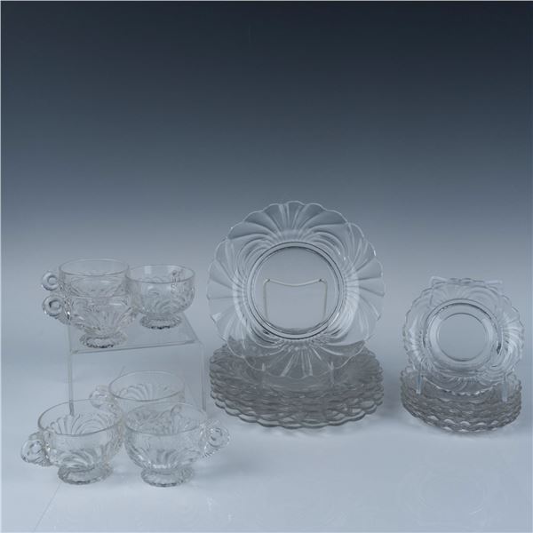 18pc Vintage Clear Cambridge Glass Dessert Service