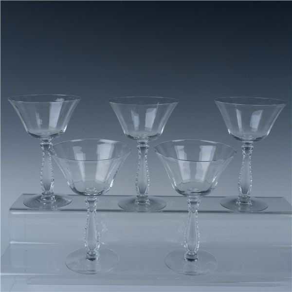 Fostoria Crystal Champagne Glasses, Silver Flute