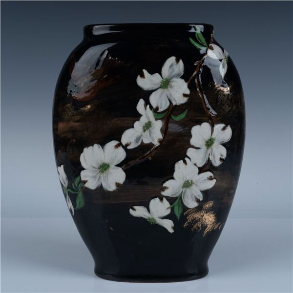 Antique Stoneware Apple Blossom Vase