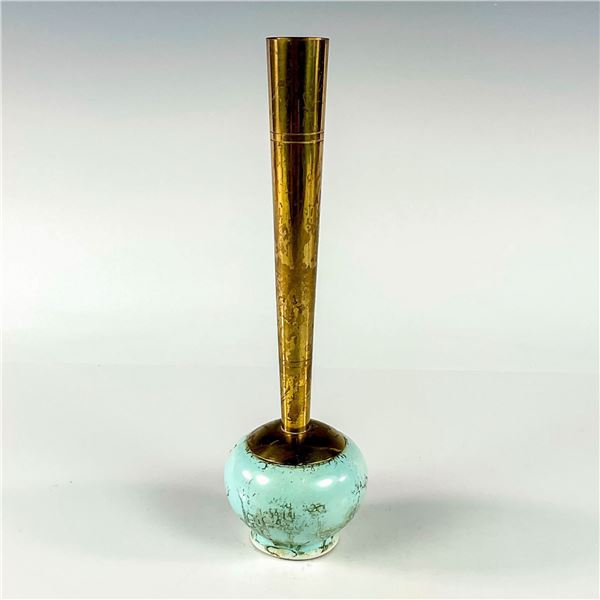 Unusual Delft Mid-Century Modern Lustre Glaze Bud Vase