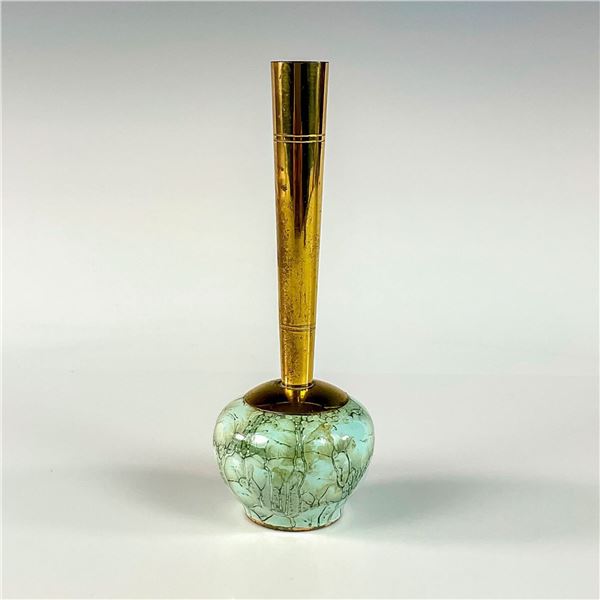 Unusual Delft Mid-Century Modern Lustre Glaze Bud Vase