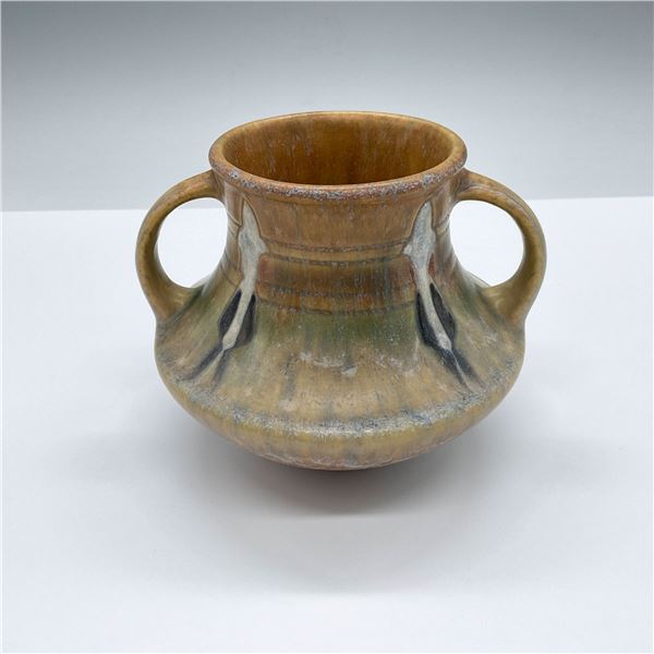 Roseville Pottery Tan Double Handle Vase, Monticello 555