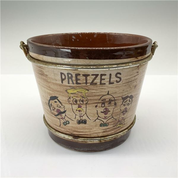 Vintage Ceramic Barbershop Quartet Pretzel Bucket