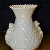 Image 1 : Belleek Porcelain Ivory Floral Vase, Green Mark, Rare