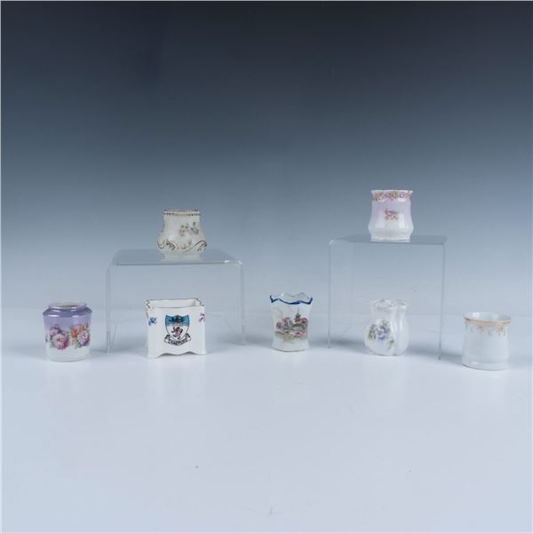 7pc Floral and Foliage Art Ceramic Toothpick Holders