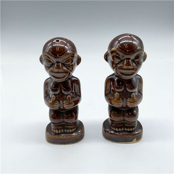 2pc Koh Tiki Ceramic Salt & Pepper Shakers