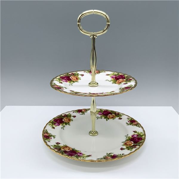 Royal Albert Bone China 2 Tier Cake Stand, Old Country Roses