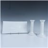 Image 1 : 3pc Apilco French Porcelain Candlesticks & Tray