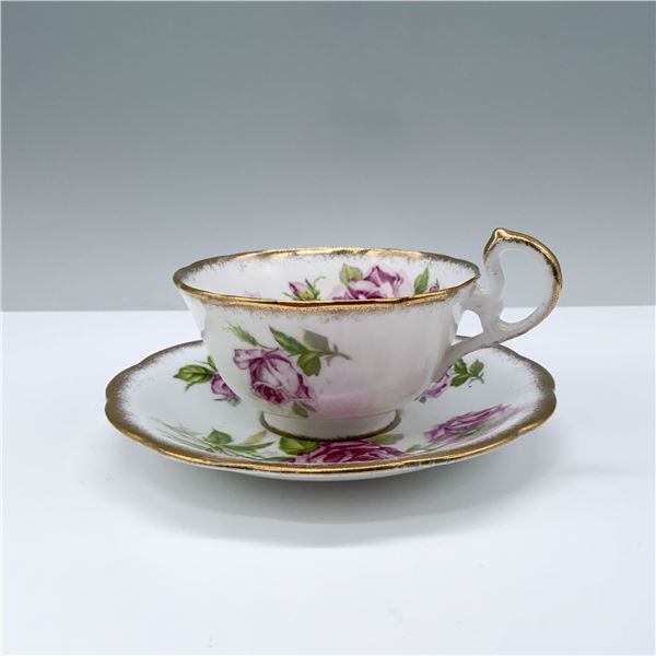 2pc Royal Standard Fine Bone Tea Cup & Saucer, Orleans Rose