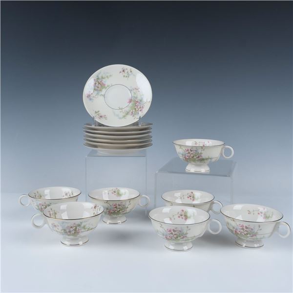 Theodore Haviland Teacups and Saucers, Apple Blossom