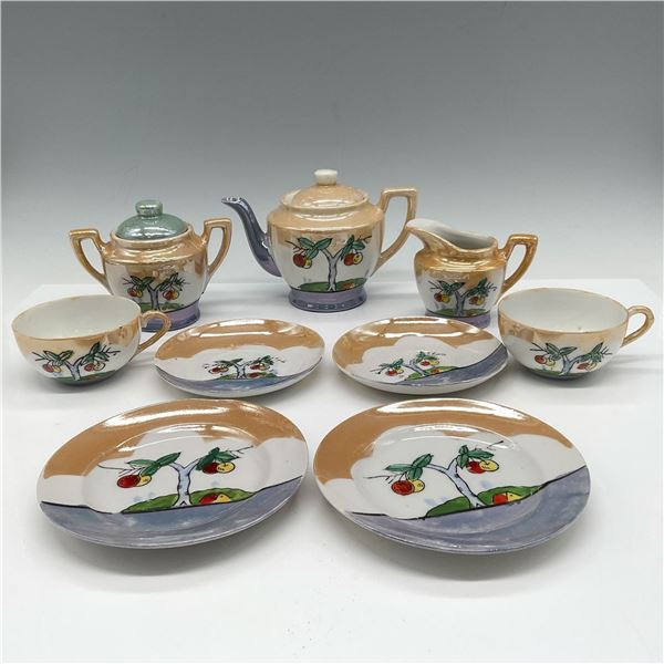 9pc Japanese Porcelain Miniature Luster Ware Tea Service