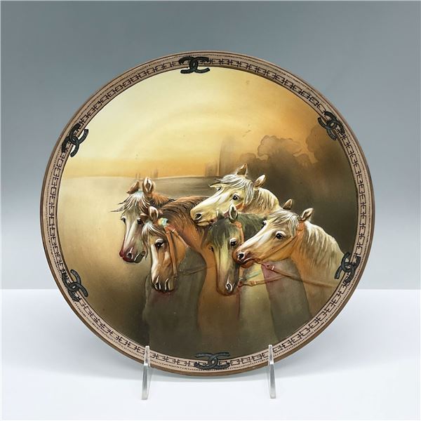 Nippon Porcelain High Relief Horse Wall Plaque