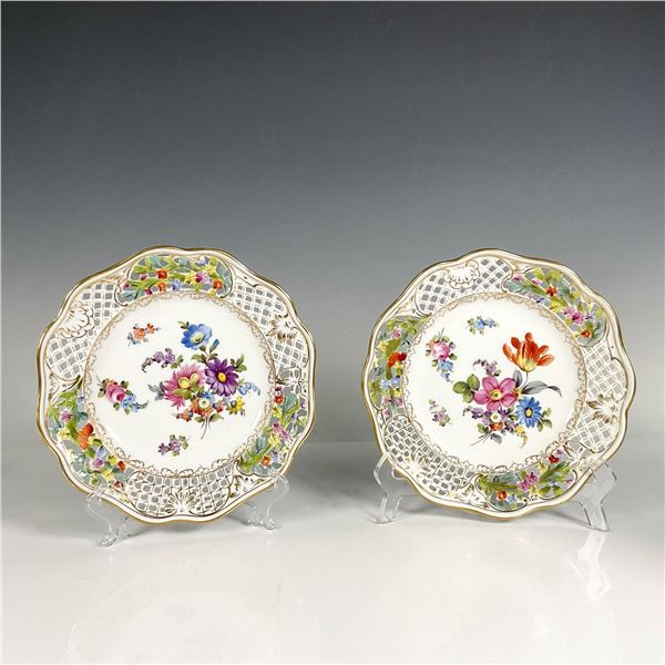 2pc SP Dresden Floral Porcelain Plates