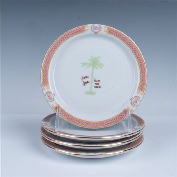 Set of 4 Hotel Royal Palm Miami 1996 Centennial Ball Plates