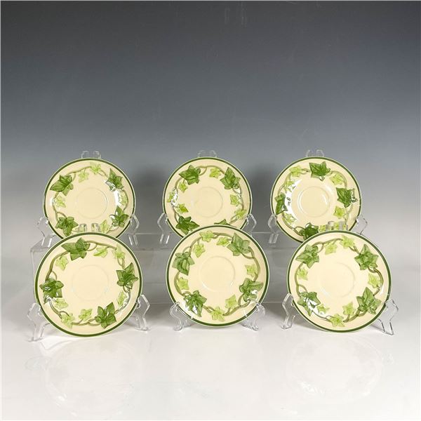 6pc Franciscan Ivy Patterned Saucers