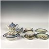 Image 1 : 9pc Vintage Japanese Blue Floral Pattern Luster Tableware