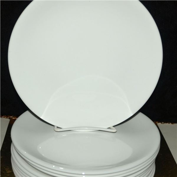 12Pc Fine Bone China Milk White Serving Plates