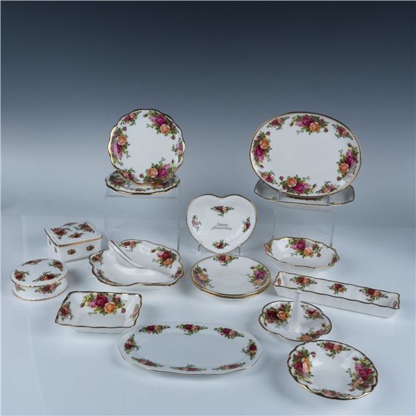 16pc Royal Albert Old Country Roses Dishes and Trays