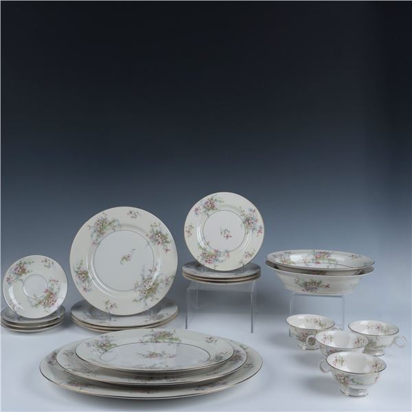 21pc Theodore Haviland New York China Set, Apple Blossom