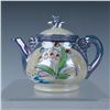 Image 3 : 22pc Japanese Ceramic Art Red Lily of the Valley Tea Set