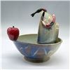 Image 4 : Snake and Apple Bowl Pottery Art