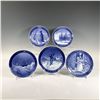Image 1 : 5pc Royal Copenhagen Porcelain Christmas Plates 1939 - 1955